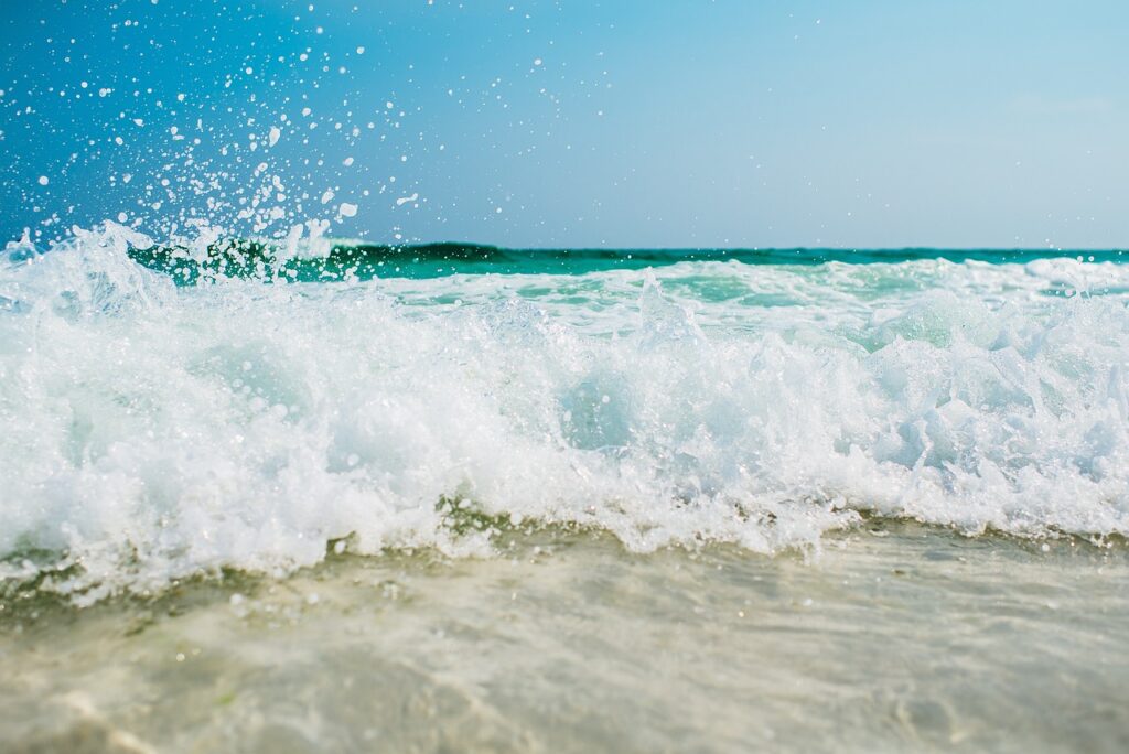 beach, foam, waves