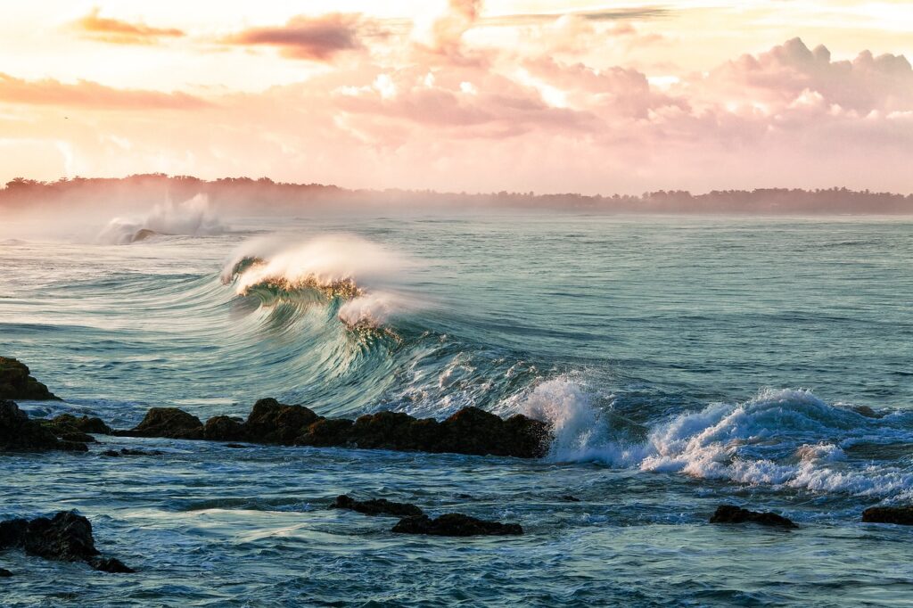 coast, waves, beach